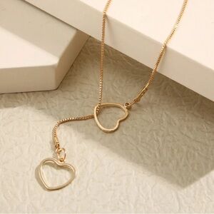 Elegant Gold Color Heart Necklace